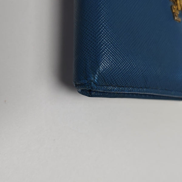 Calfskin Wallet Small Blue