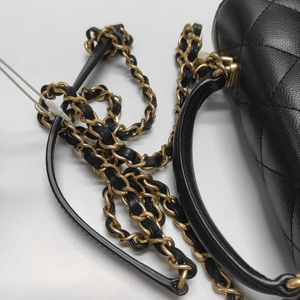 Quilted Grained Calfskin Mini Black