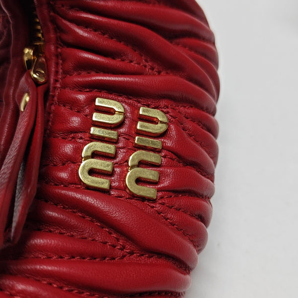Wander Matelassé Super Mini Quilted Lambskin Red