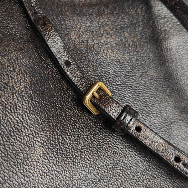 Lambskin Bucket Bag Mini Brown