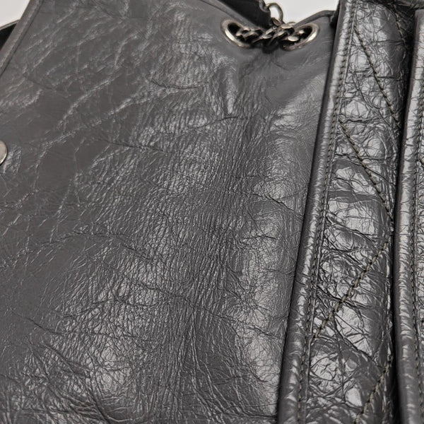 NIKI Medium Chevron Calfskin Gray