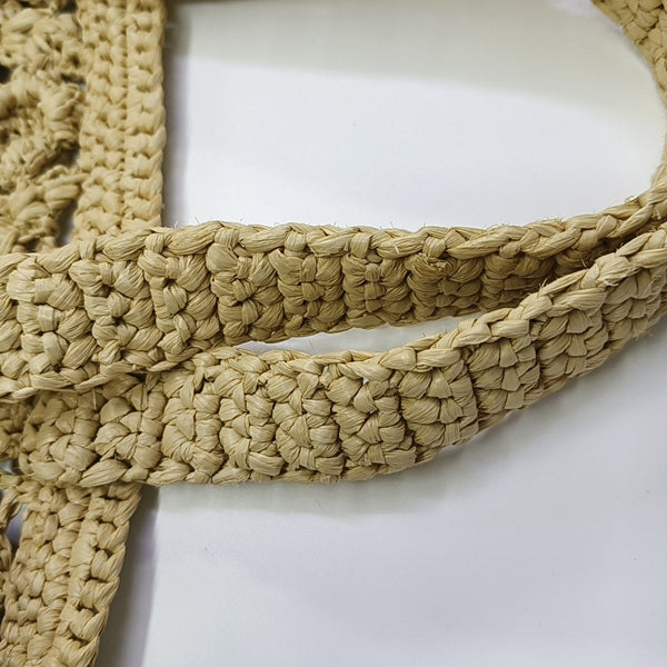Book Tote Small Straw Beige