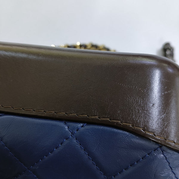 GABRIELLE Small Quilted Calfskin Blue