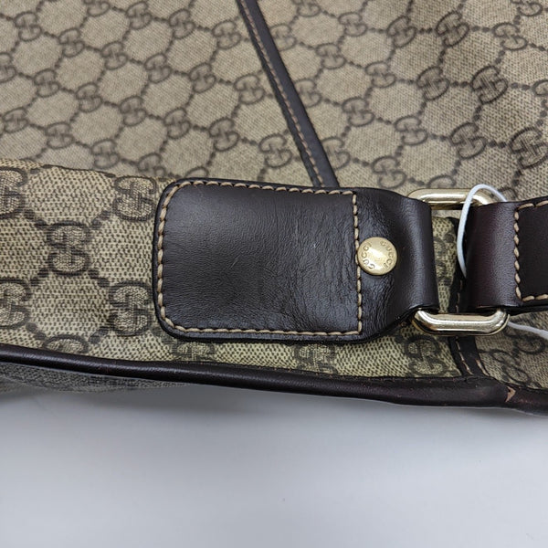 Monogram Coated Canvas Crossbody Bag Beige