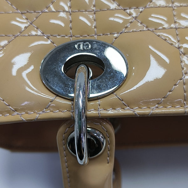 Lady Dior Medium Cannage Patent Leather Yellow