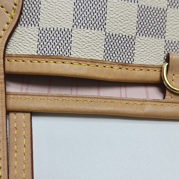 NEVERFULL MM Damier Azur Coated Canvas White