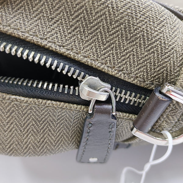 Coated Canvas Top Handle Bag Brown
