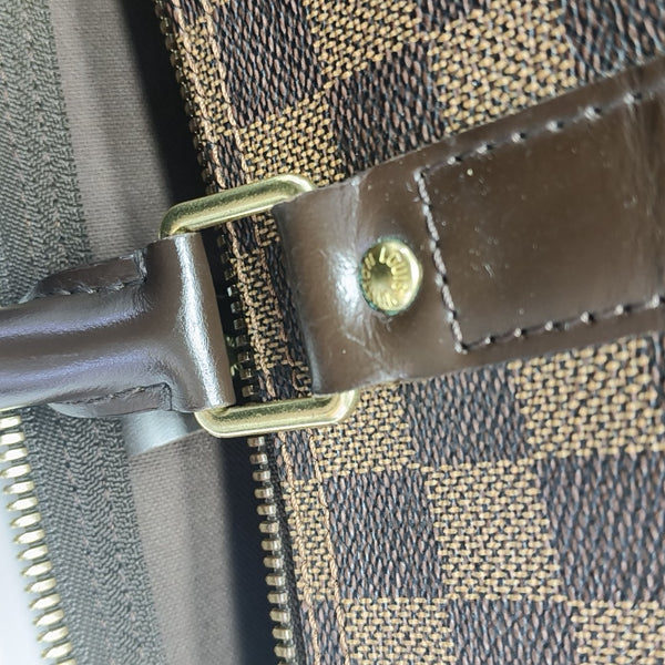 KEEPALL 55 Damier Ebene Coated Canvas Brown