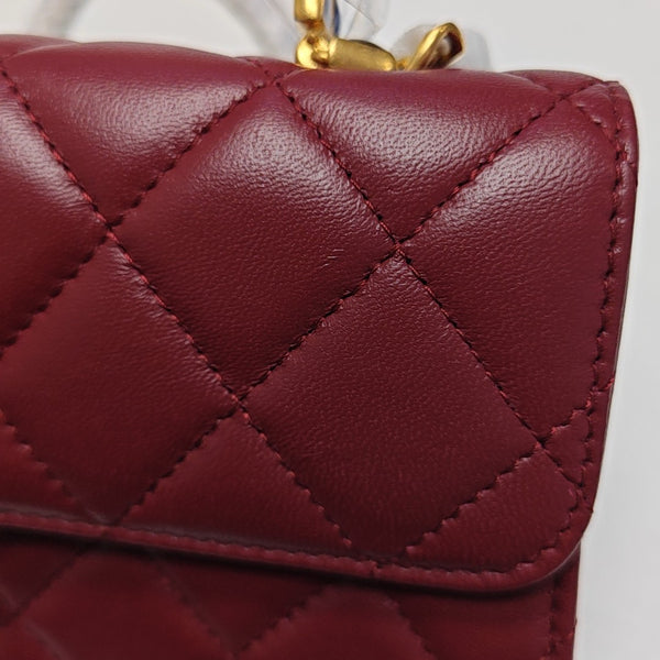 KELLY Mini Quilted Lambskin Red