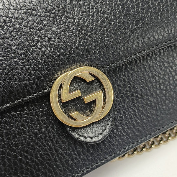 Interlocking G Small Calfskin Black