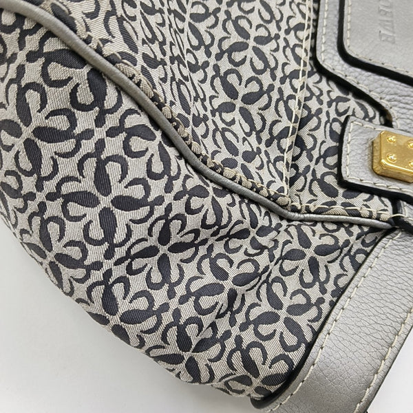 Monogram Canvas Top Handle Bag Gray