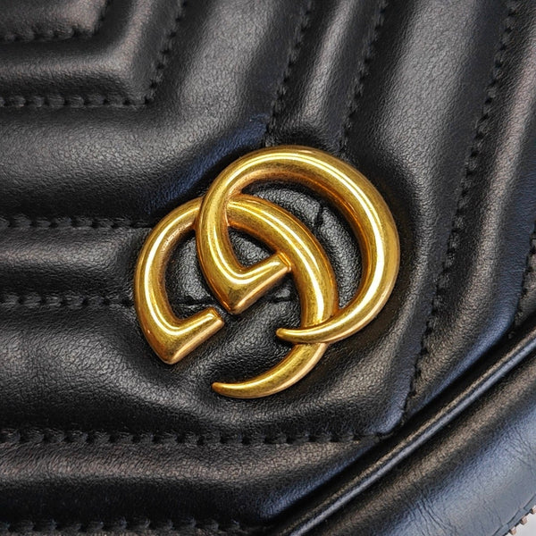 GG Marmont Mini Quilted Calfskin Black