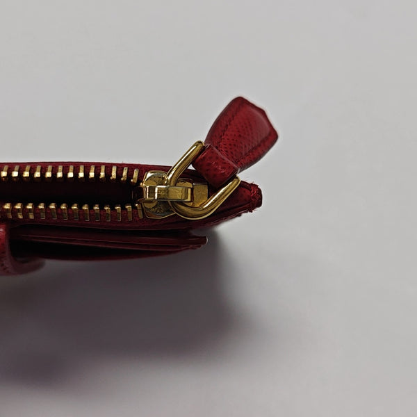 Saffiano Calfskin Card Holder Red