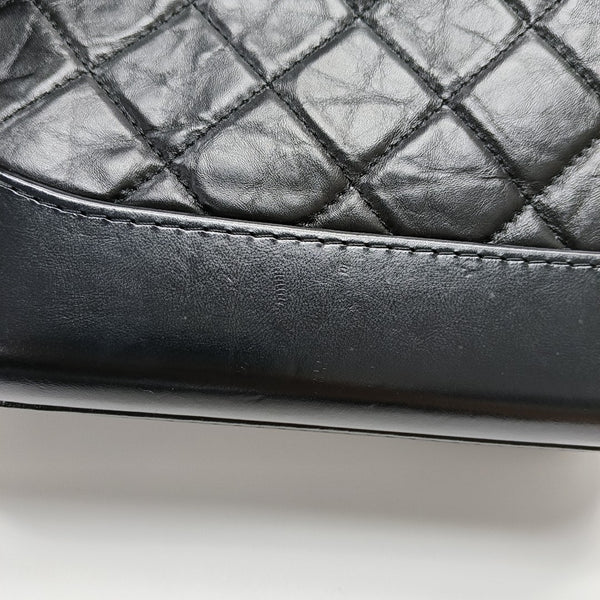 GABRIELLE Small Quilted Vintage Calf Black