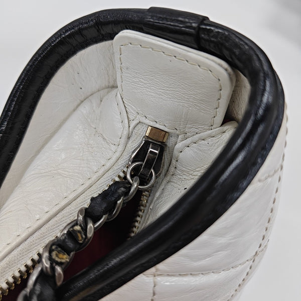 GABRIELLE Large Quilted Calfskin White
