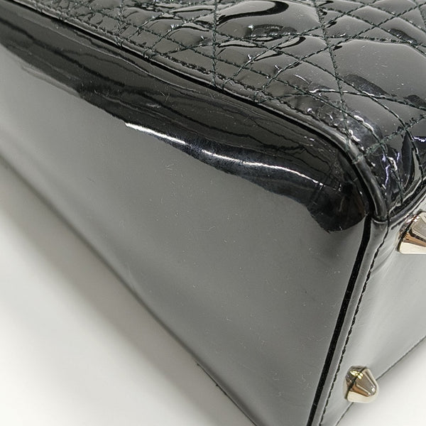 Lady Dior Large Cannage Patent Leather Black