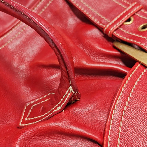Calfskin Top Handle Bag Red