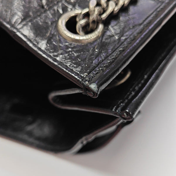 NIKI Medium Chevron Calfskin Black