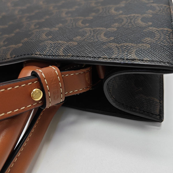 CABAS CELINE Small Coated Canvas Brown