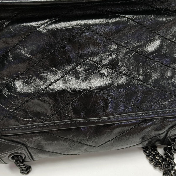 NIKI Small Chevron Calfskin Black