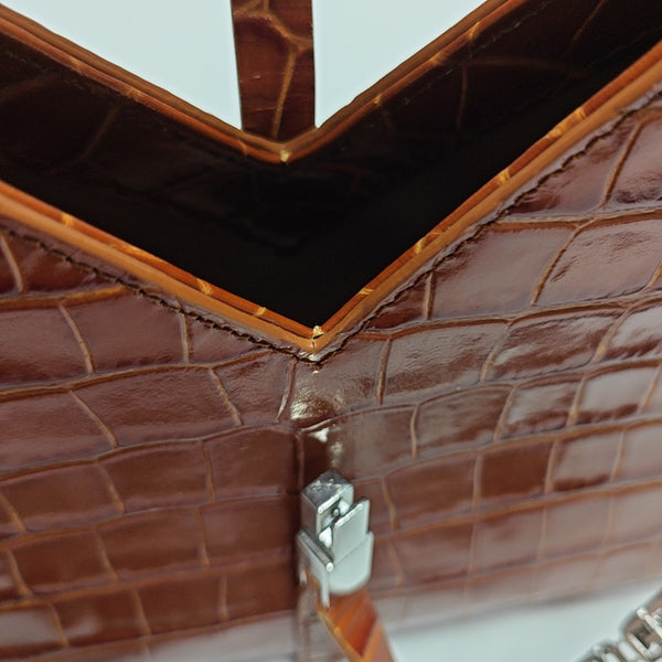 Calfskin Shoulder Bag Brown