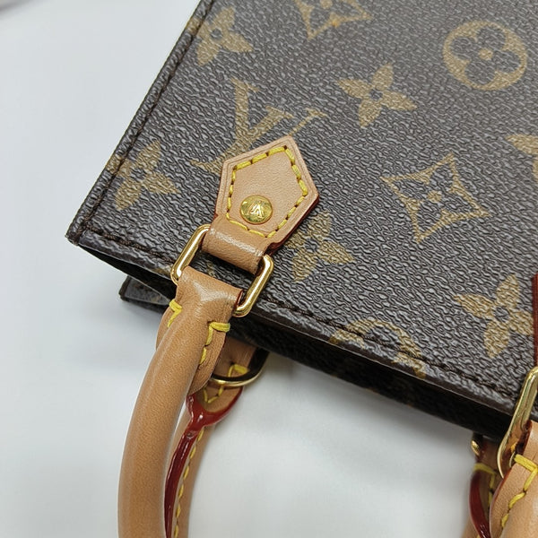 SAC PLAT Mini Monogram Coated Canvas Brown