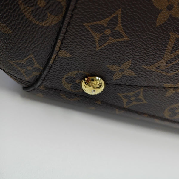 MONTAIGNE MM Monogram Coated Canvas Brown