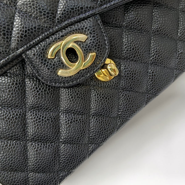 CLASSIC FLAP Small Quilted Grained Calfskin Black