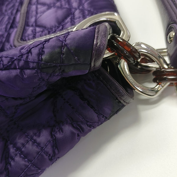 Cannage Silk Satin Tote Bag Purple