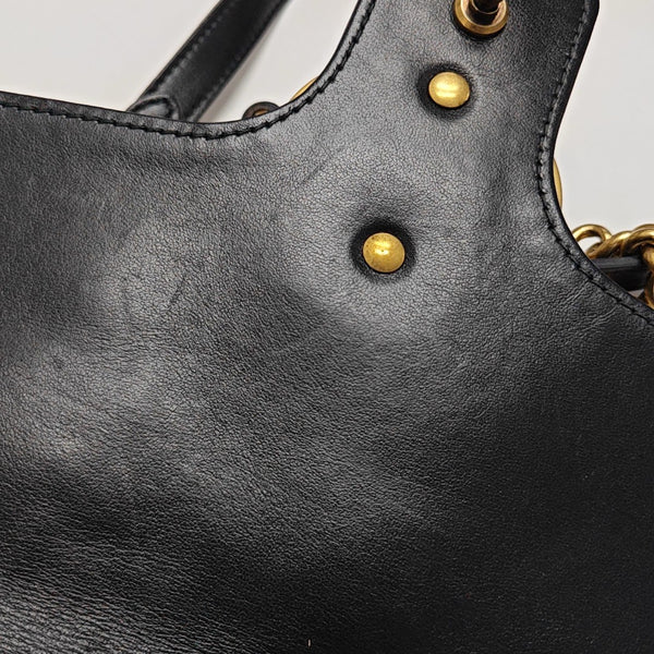 GG Marmont Medium Quilted Calfskin Black