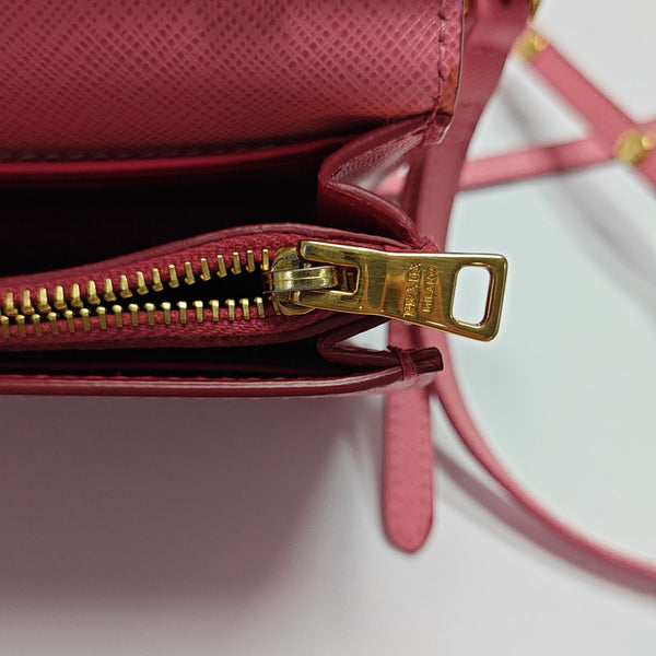 Saffiano Calfskin Shoulder Bag Pink