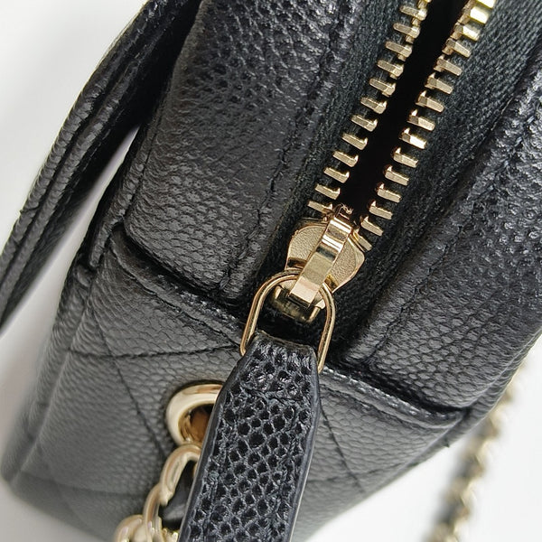 Quilted Grained Calfskin Black