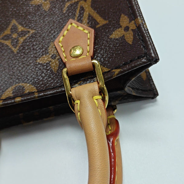 SAC PLAT Mini Monogram Coated Canvas Brown