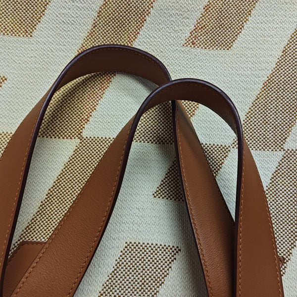 Cabas H En Biais Fabric White