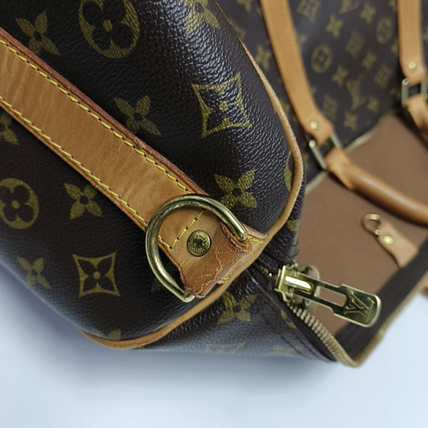 KEEPALL 60 Monogram Coated Canvas Brown