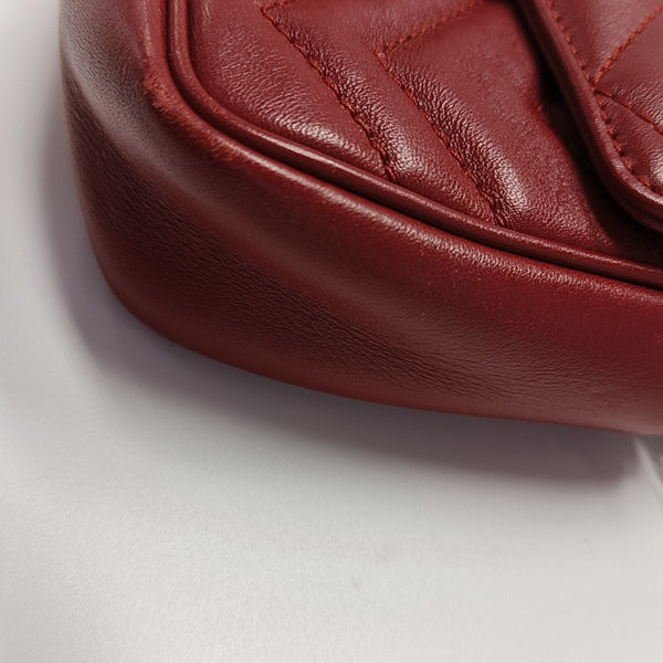 GG Marmont Mini Quilted Calfskin Red