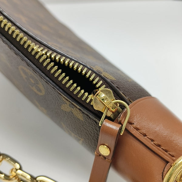 LOOP HOBO Monogram Coated Canvas Brown
