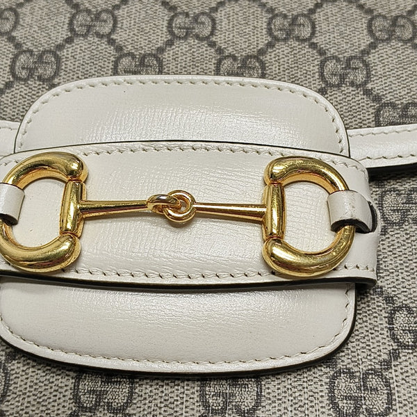 Horsebit 1955 Small Monogram Coated Canvas Beige