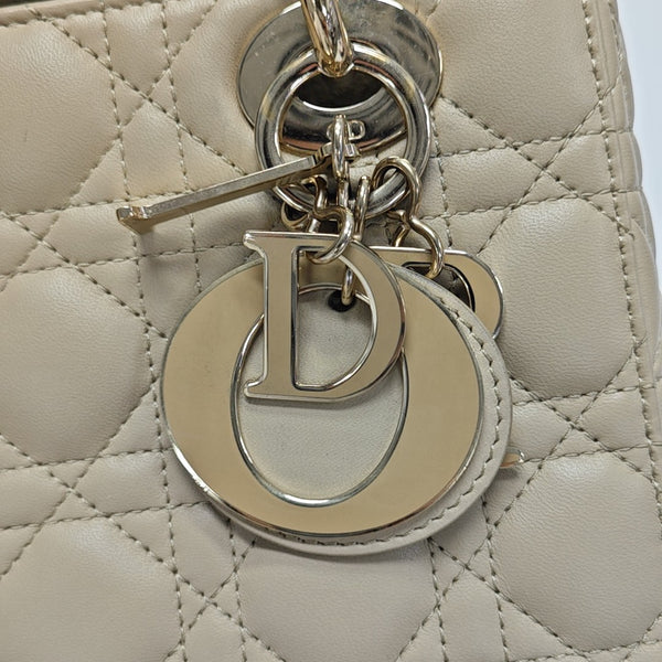 Lady Dior Small Cannage Lambskin Beige