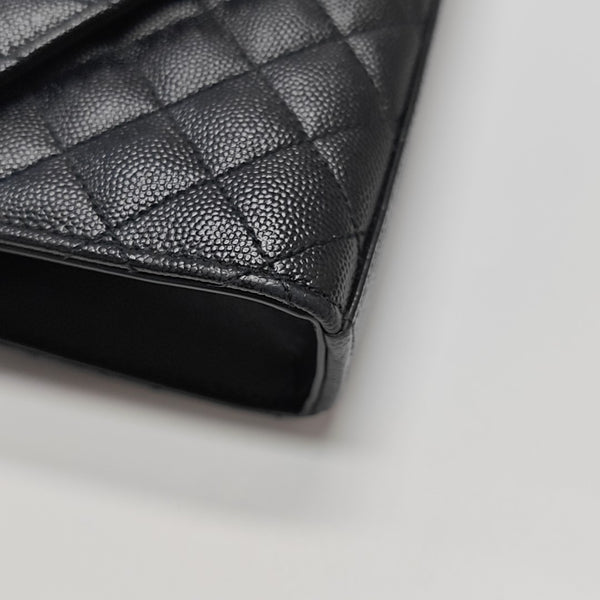 ENVELOPE Small Chevron Calfskin Black