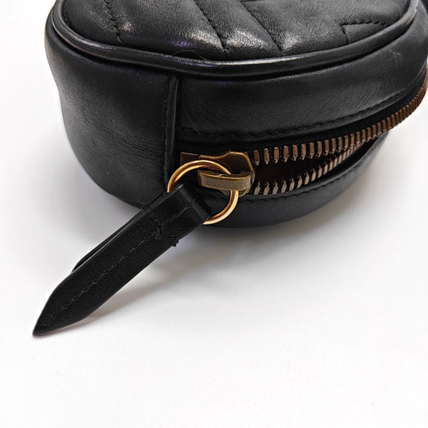 Authenticated pre-owned GG Marmont Quilted Calfskin Black - Belt Bag at Looply