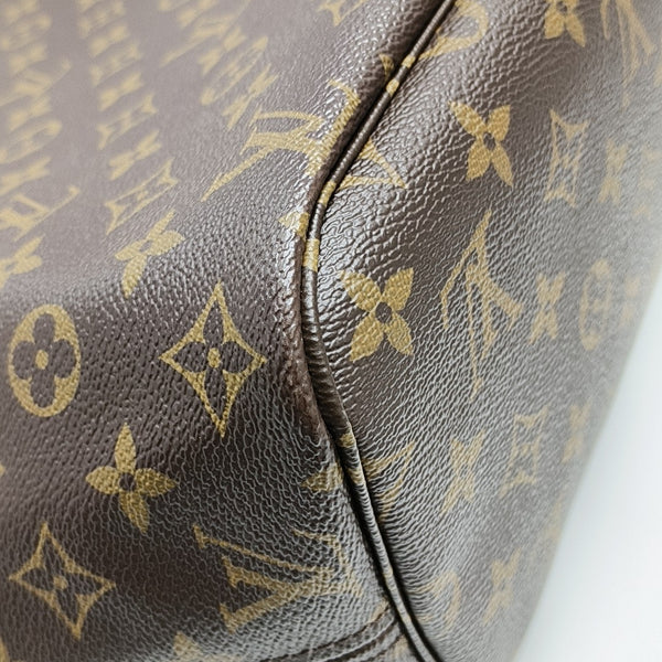 NEVERFULL MM Monogram Coated Canvas Brown