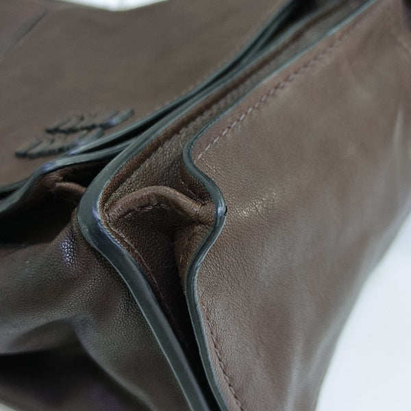 Lambskin Shoulder Bag Brown