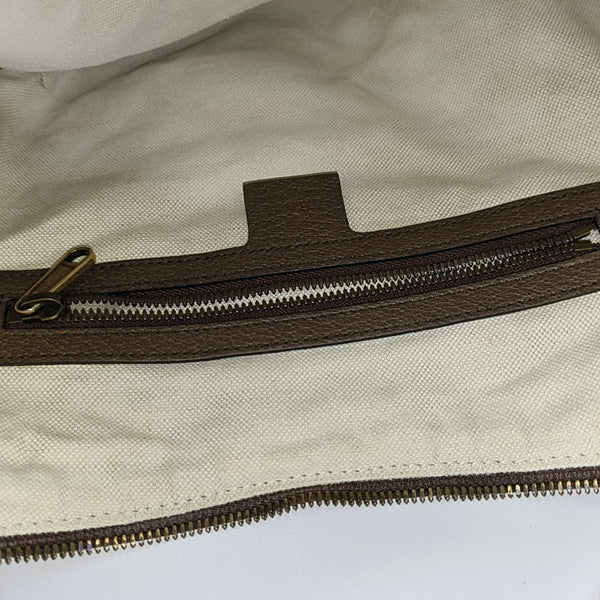 Ophidia Small Monogram Coated Canvas Beige