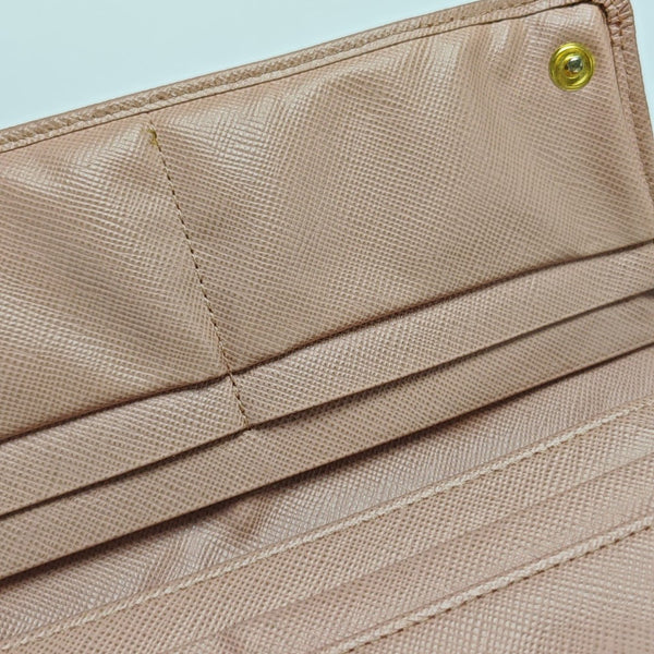 Fiocco Bow Saffiano Calfskin Pink Wallet