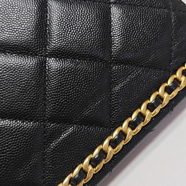 Quilted Grained Calfskin Black