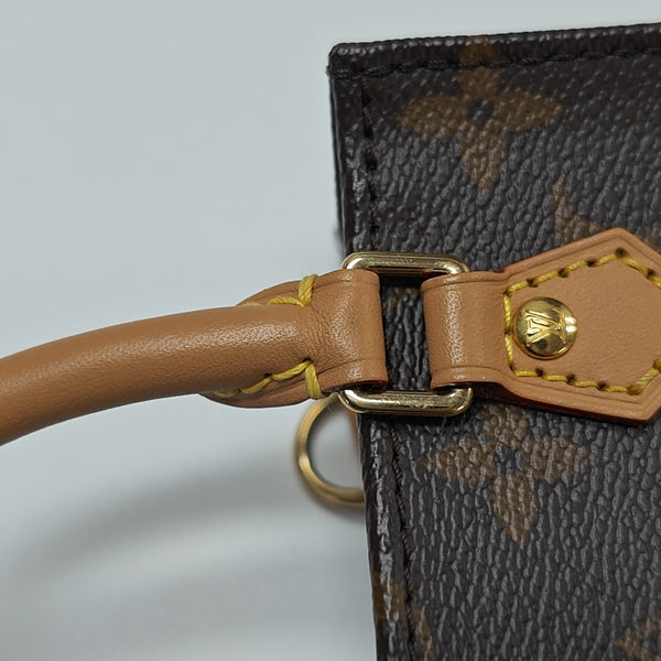 SAC PLAT Mini Monogram Coated Canvas Brown