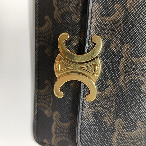 TRIOMPHE Mini Coated Canvas Brown Card Holder