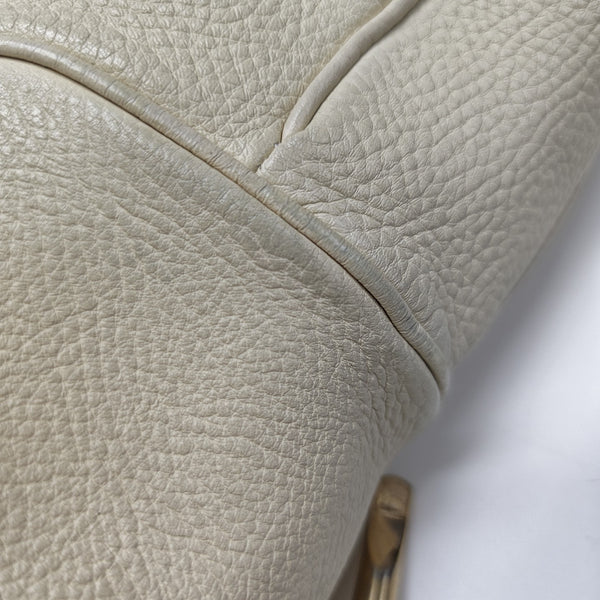 Leather Shoulder Bag White