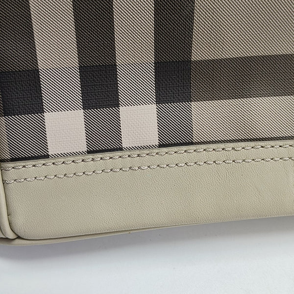 Coated Canvas Top Handle Bag Gray